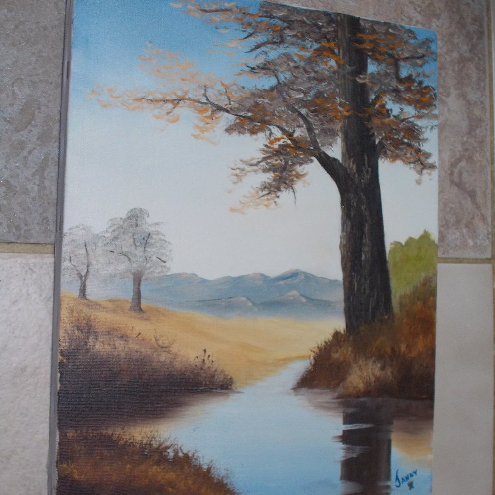Vintage landscape painting 11"x14" signed
